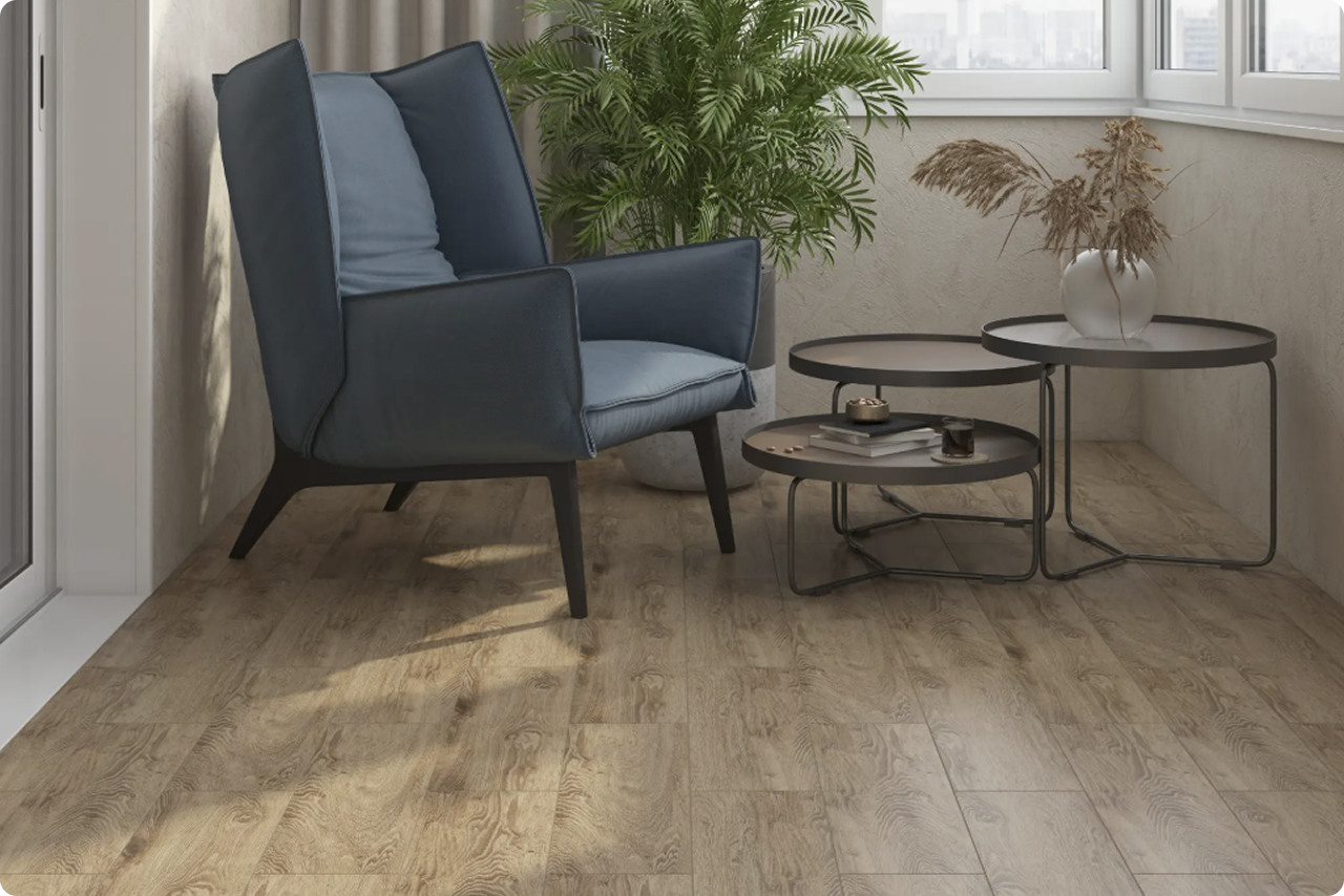 Глазурованный керамогранит KREAFORTA Charm 18.5x59.8 см 1.216м² матовый цвет коричневый